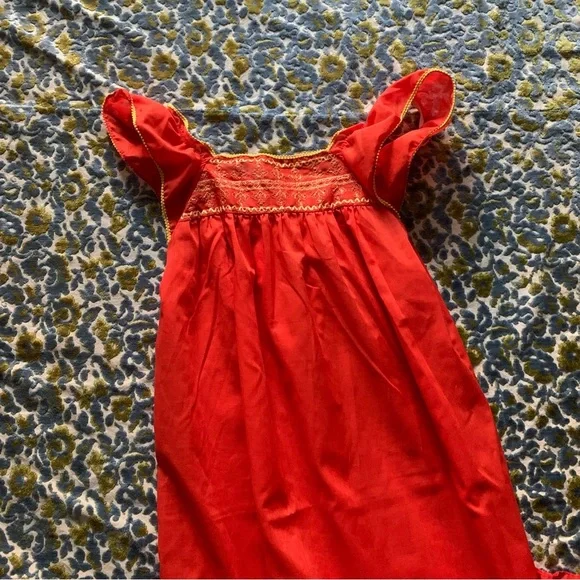 Orange Embroidered Women's Nightgown - Picture 10 of 10